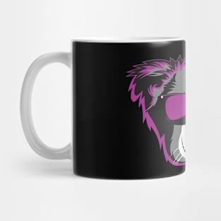 Border Collie Face Neon Light Pink Color Mug